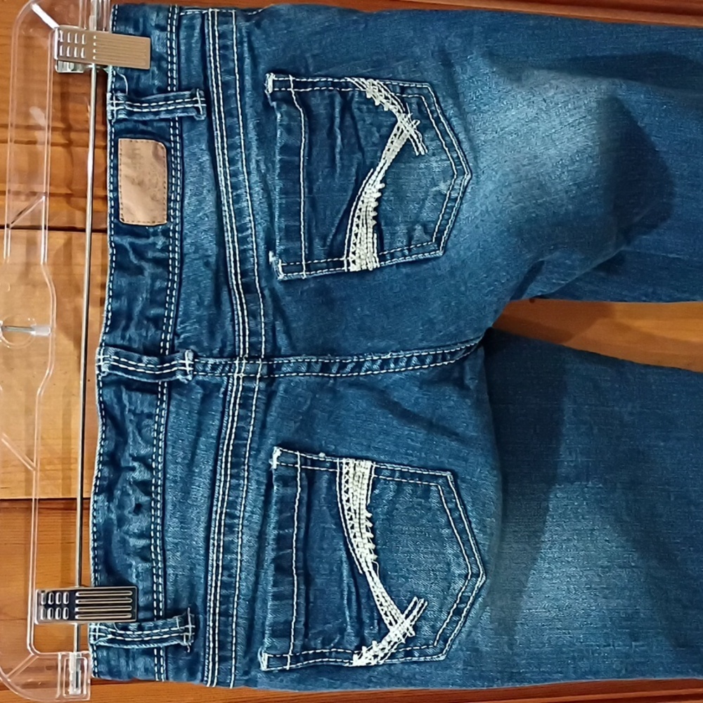 Reign Dark Blue Low Rise Flare Jeans - Picture 3 of 6